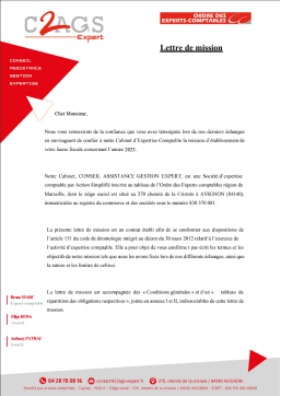 lettre de mission de Conseil Assistance Gestion Expert