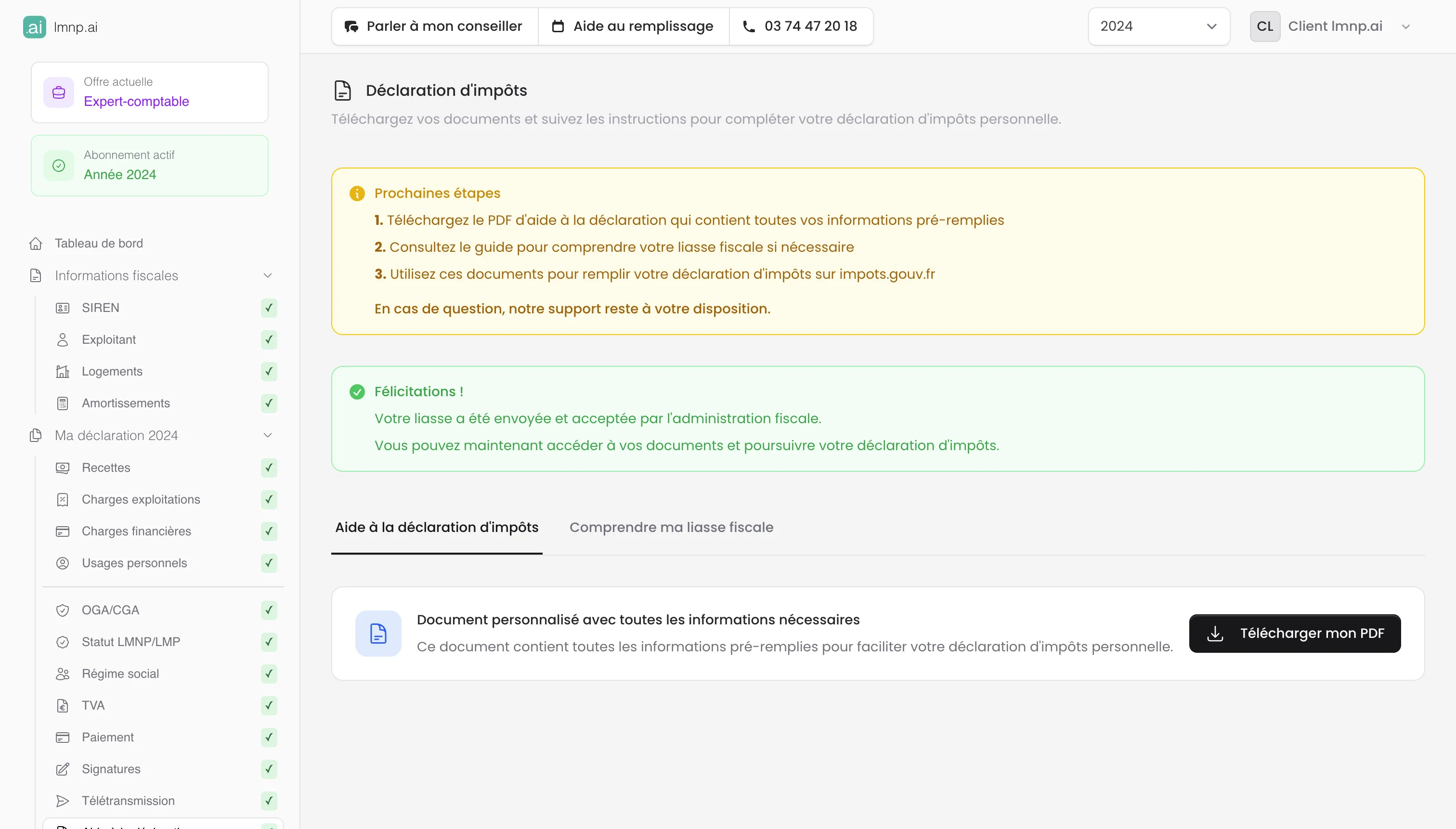 Aide à la déclaration d'impôt