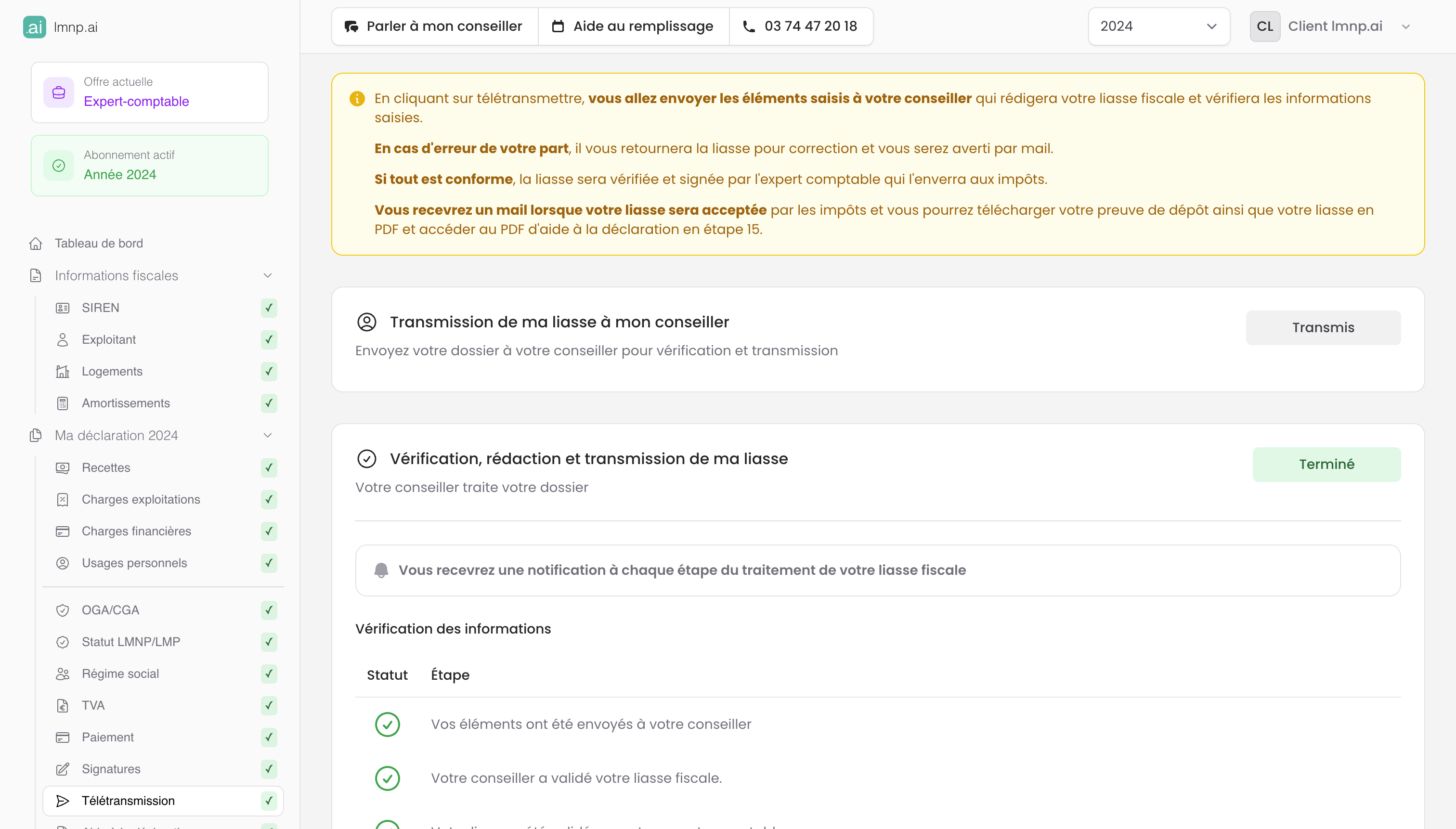 Offre Expert-Comptable LMNP - Télétransmission